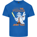 May the Force Be Shih Tzu Funny Dog Mens Cotton T-Shirt Tee Top Royal Blue