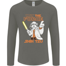 May the Force Be Shih Tzu Funny Dog Mens Long Sleeve T-Shirt Charcoal
