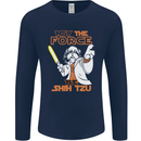 May the Force Be Shih Tzu Funny Dog Mens Long Sleeve T-Shirt Navy Blue