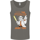 May the Force Be Shih Tzu Funny Dog Mens Vest Tank Top Charcoal