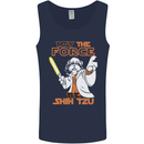 May the Force Be Shih Tzu Funny Dog Mens Vest Tank Top Navy Blue