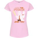 May the Force Be Shih Tzu Funny Dog Womens Petite Cut T-Shirt Light Pink