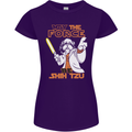 May the Force Be Shih Tzu Funny Dog Womens Petite Cut T-Shirt Purple