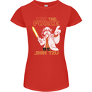 May the Force Be Shih Tzu Funny Dog Womens Petite Cut T-Shirt Red