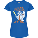 May the Force Be Shih Tzu Funny Dog Womens Petite Cut T-Shirt Royal Blue