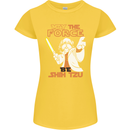 May the Force Be Shih Tzu Funny Dog Womens Petite Cut T-Shirt Yellow