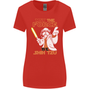 May the Force Be Shih Tzu Funny Dog Womens Wider Cut T-Shirt Red