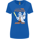 May the Force Be Shih Tzu Funny Dog Womens Wider Cut T-Shirt Royal Blue