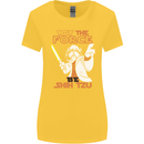 May the Force Be Shih Tzu Funny Dog Womens Wider Cut T-Shirt Yellow