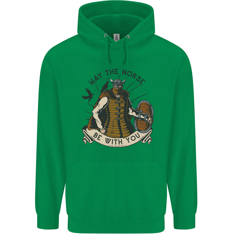 May the Norse Be With You Funny Viking Childrens Kids Hoodie Irish Green