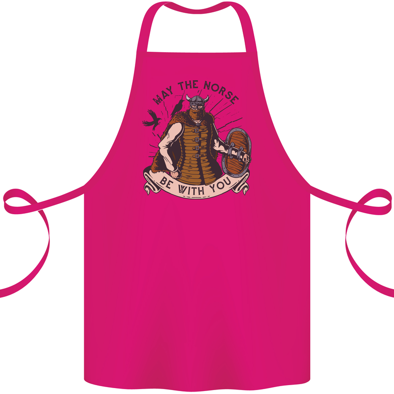 May the Norse Be With You Funny Viking Cotton Apron 100% Organic Pink