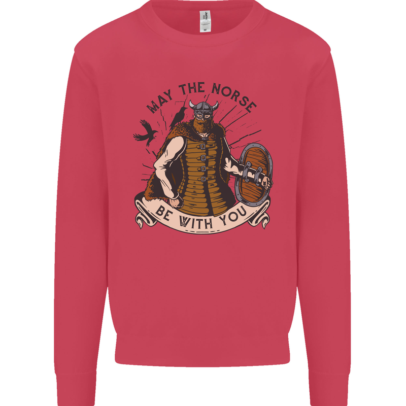 May the Norse Be With You Funny Viking Kids Sweatshirt Jumper Heliconia