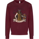 May the Norse Be With You Funny Viking Kids Sweatshirt Jumper Maroon