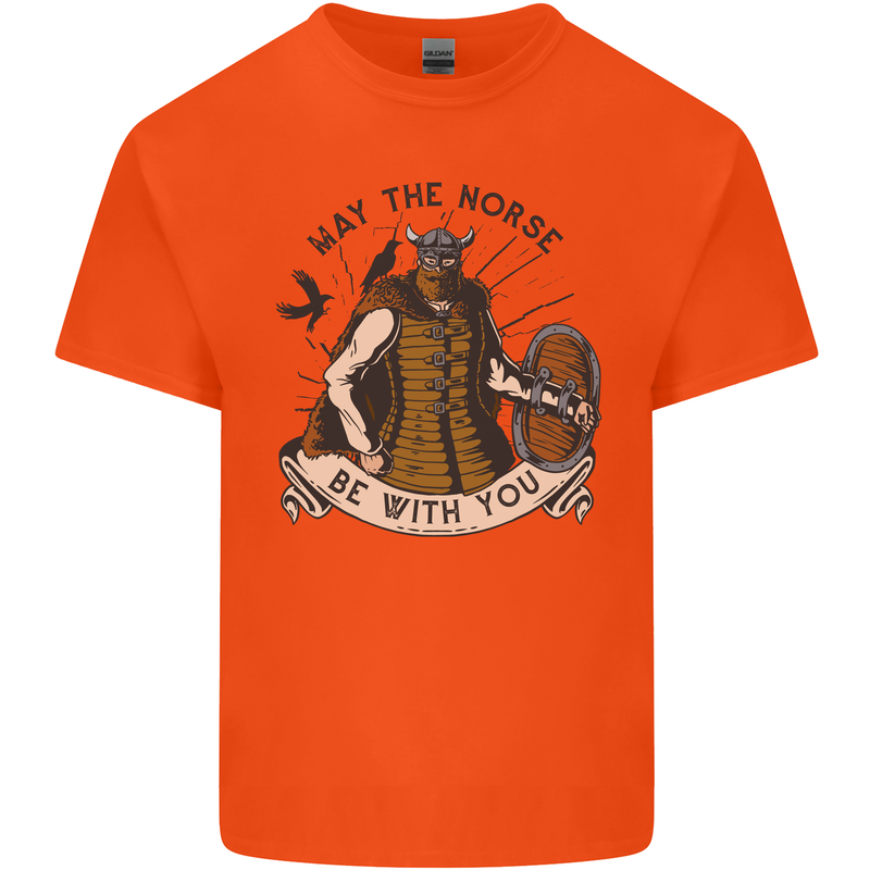 May the Norse Be With You Funny Viking Kids T-Shirt Childrens Orange