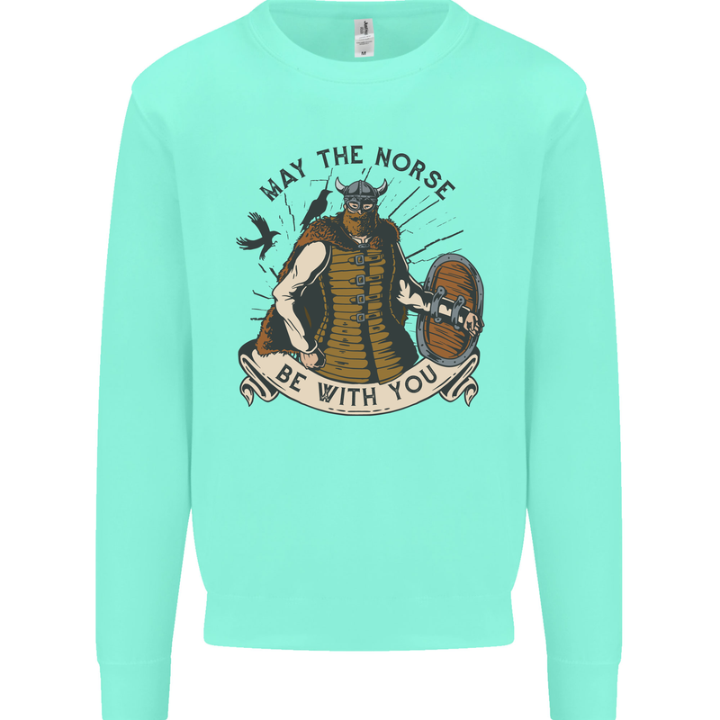May the Norse Be With You Funny Viking Mens Sweatshirt Jumper Peppermint