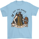 May the Norse Be With You Funny Viking Mens T-Shirt 100% Cotton Light Blue