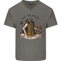 May the Norse Be With You Funny Viking Mens V-Neck Cotton T-Shirt Charcoal