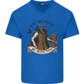 May the Norse Be With You Funny Viking Mens V-Neck Cotton T-Shirt Royal Blue