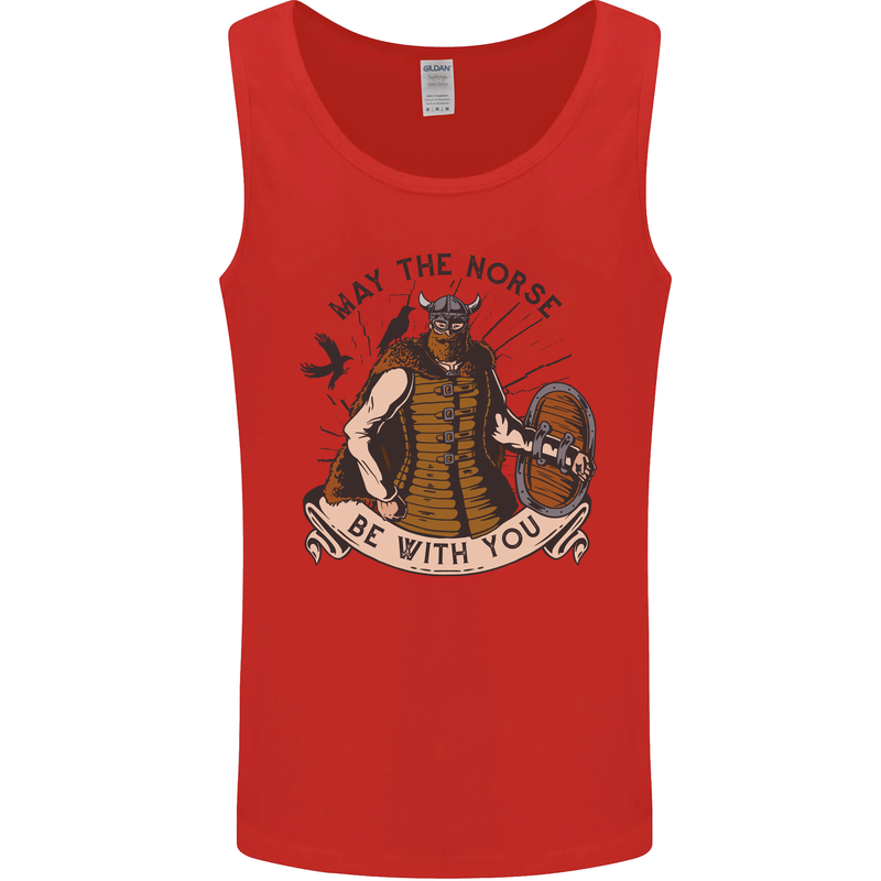 May the Norse Be With You Funny Viking Mens Vest Tank Top Red