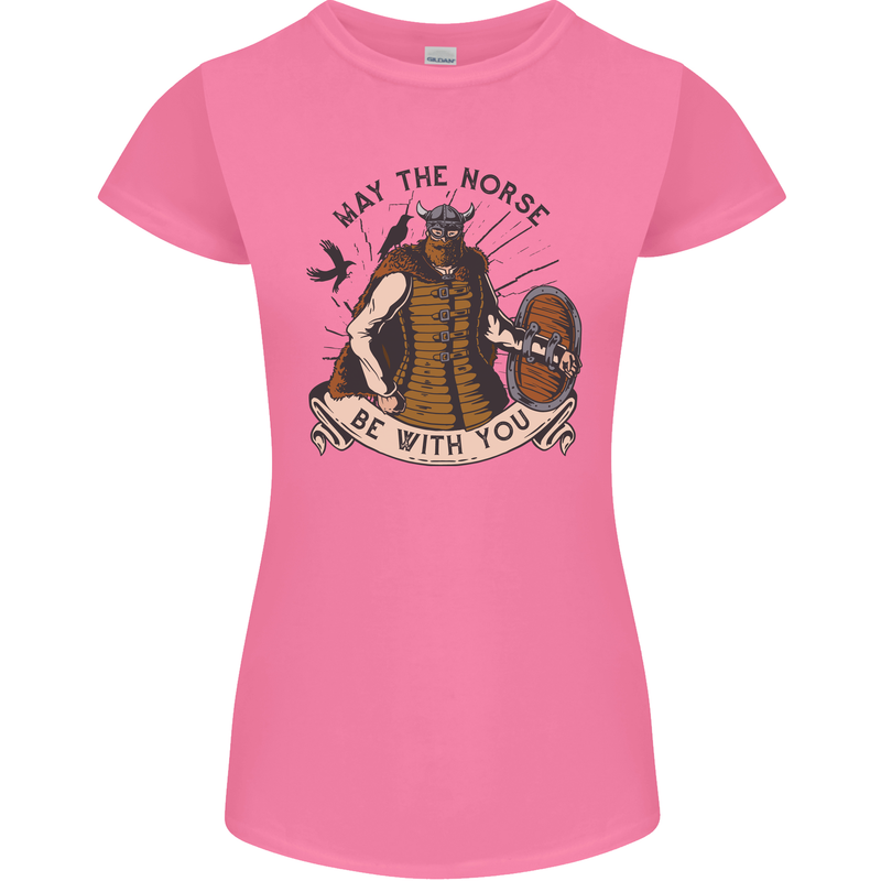 May the Norse Be With You Funny Viking Womens Petite Cut T-Shirt Azalea