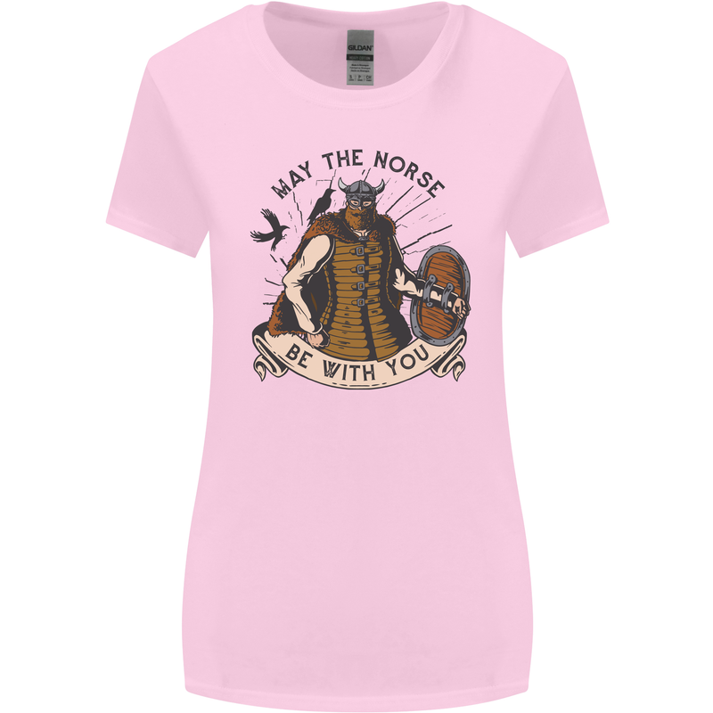 May the Norse Be With You Funny Viking Womens Wider Cut T-Shirt Light Pink