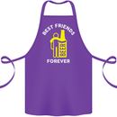 Me and Beer Best Friends Forever Funny Cotton Apron 100% Organic Purple