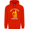 Me and Beer Best Friends Forever Funny Mens 80% Cotton Hoodie Bright Red