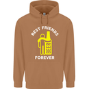Me and Beer Best Friends Forever Funny Mens 80% Cotton Hoodie Caramel Latte