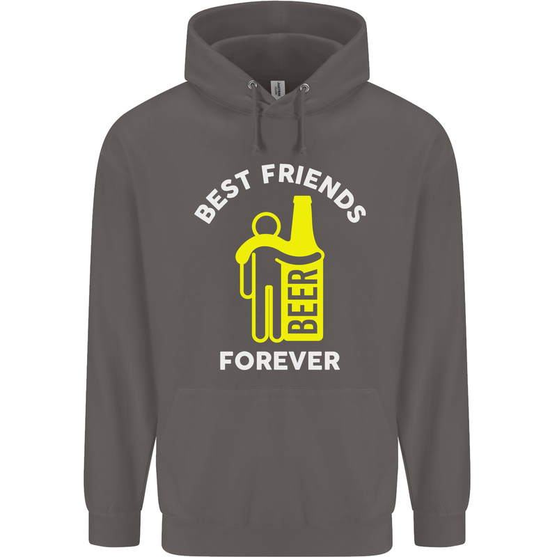 Me and Beer Best Friends Forever Funny Mens 80% Cotton Hoodie Charcoal