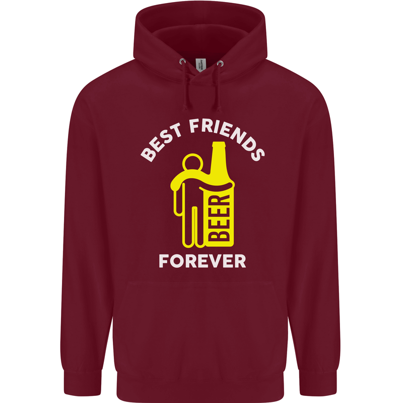 Me and Beer Best Friends Forever Funny Mens 80% Cotton Hoodie Maroon