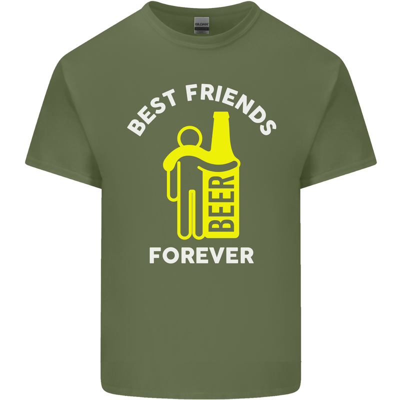 Me and Beer Best Friends Forever Funny Mens Cotton T-Shirt Tee Top Military Green