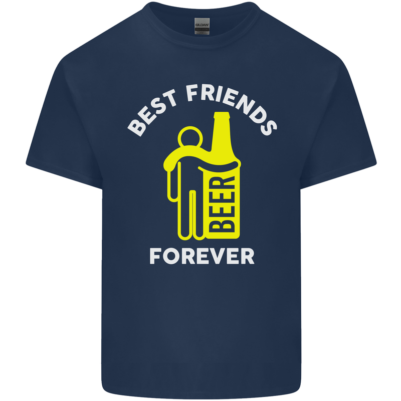 Me and Beer Best Friends Forever Funny Mens Cotton T-Shirt Tee Top Navy Blue