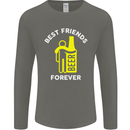 Me and Beer Best Friends Forever Funny Mens Long Sleeve T-Shirt Charcoal