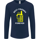 Me and Beer Best Friends Forever Funny Mens Long Sleeve T-Shirt Navy Blue