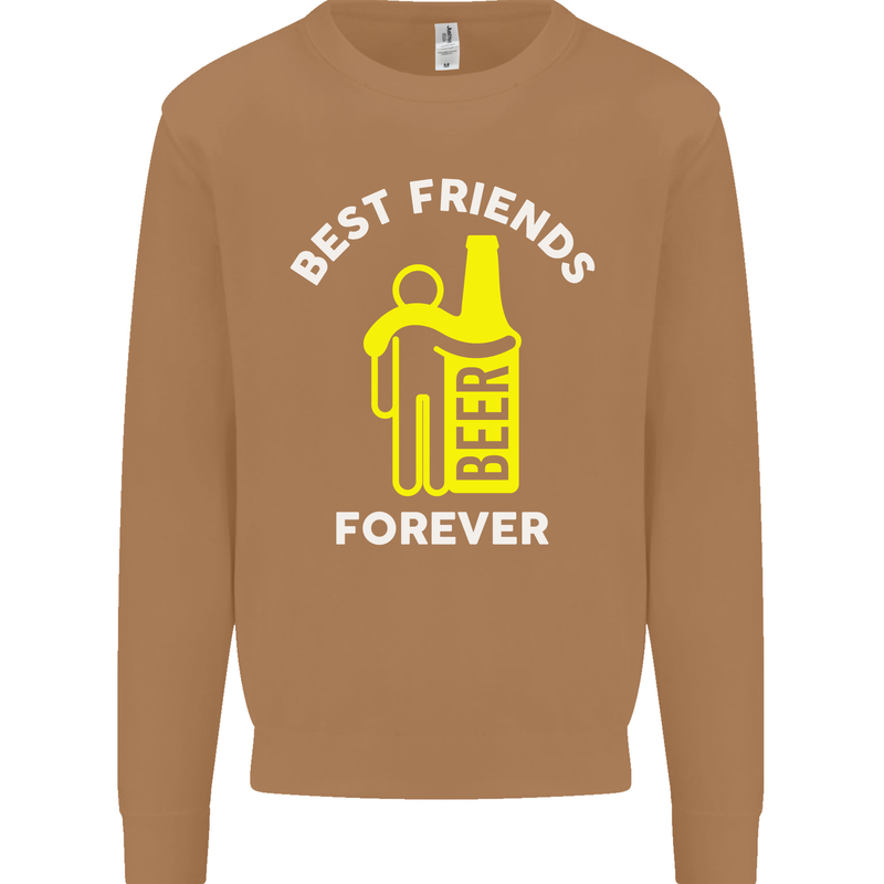 Me and Beer Best Friends Forever Funny Mens Sweatshirt Jumper Caramel Latte
