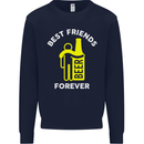Me and Beer Best Friends Forever Funny Mens Sweatshirt Jumper Navy Blue