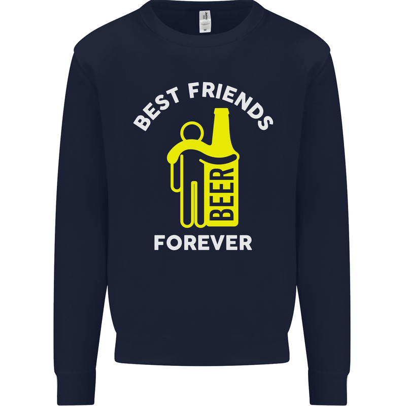 Me and Beer Best Friends Forever Funny Mens Sweatshirt Jumper Navy Blue