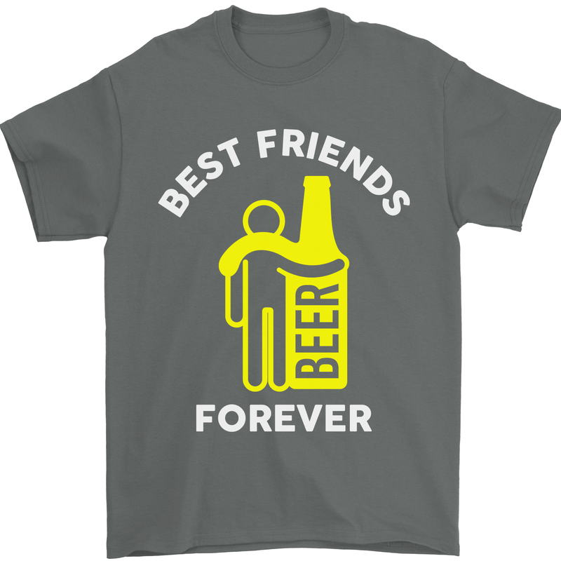 Me and Beer Best Friends Forever Funny Mens T-Shirt Cotton Gildan Charcoal