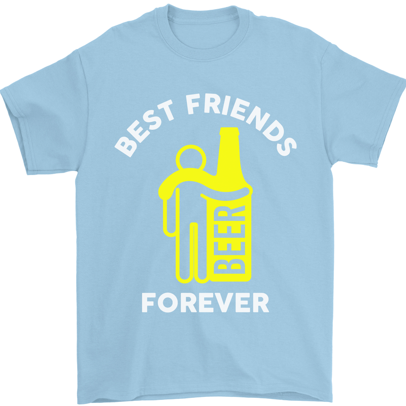 Me and Beer Best Friends Forever Funny Mens T-Shirt Cotton Gildan Light Blue