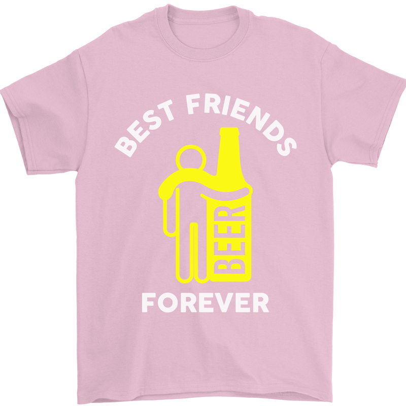 Me and Beer Best Friends Forever Funny Mens T-Shirt Cotton Gildan Light Pink