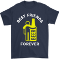 Me and Beer Best Friends Forever Funny Mens T-Shirt Cotton Gildan Navy Blue