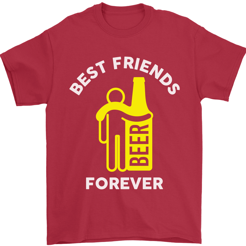 Me and Beer Best Friends Forever Funny Mens T-Shirt Cotton Gildan Red