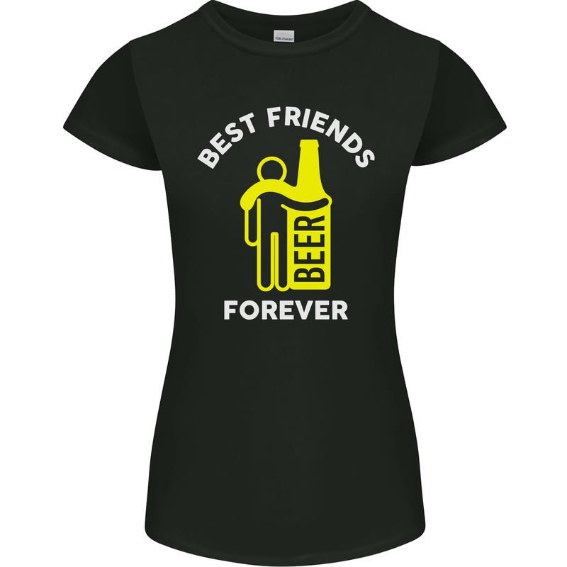 Me and Beer Best Friends Forever Funny Womens Petite Cut T-Shirt Black