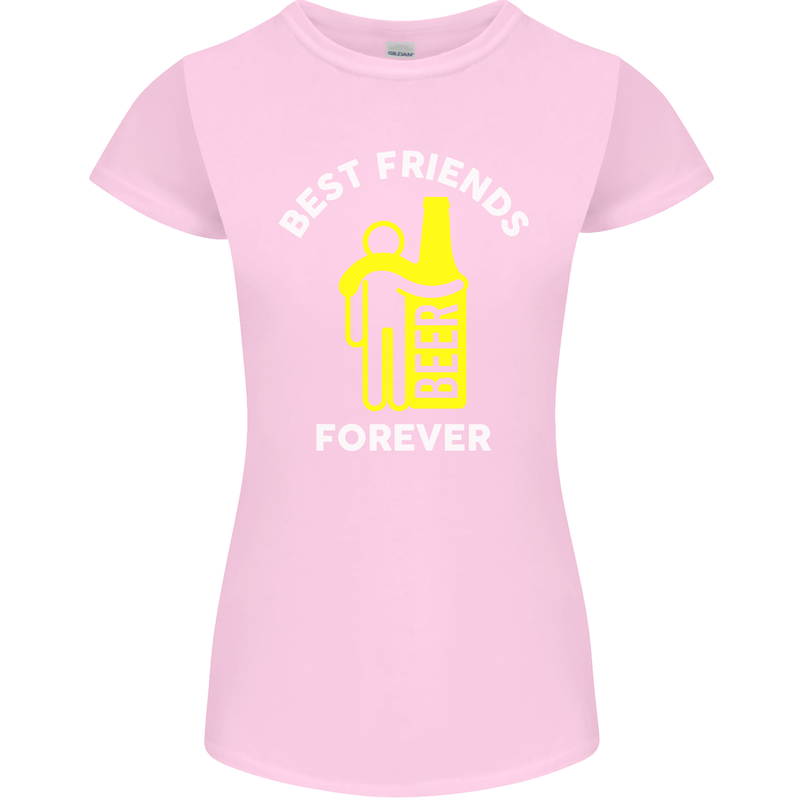 Me and Beer Best Friends Forever Funny Womens Petite Cut T-Shirt Light Pink