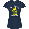 Me and Beer Best Friends Forever Funny Womens Petite Cut T-Shirt Navy Blue