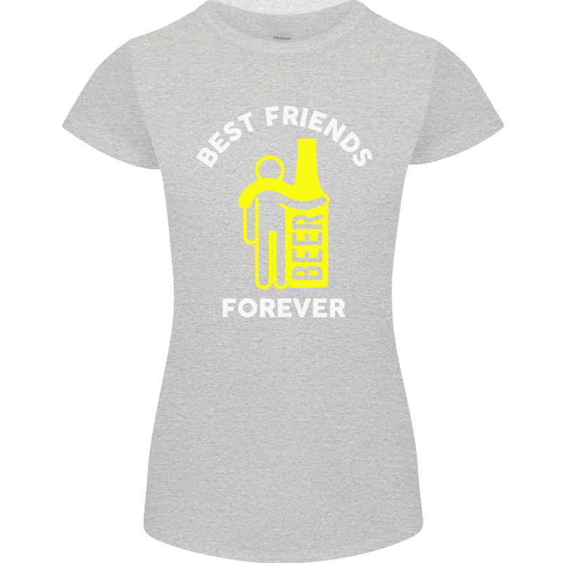 Me and Beer Best Friends Forever Funny Womens Petite Cut T-Shirt Sports Grey