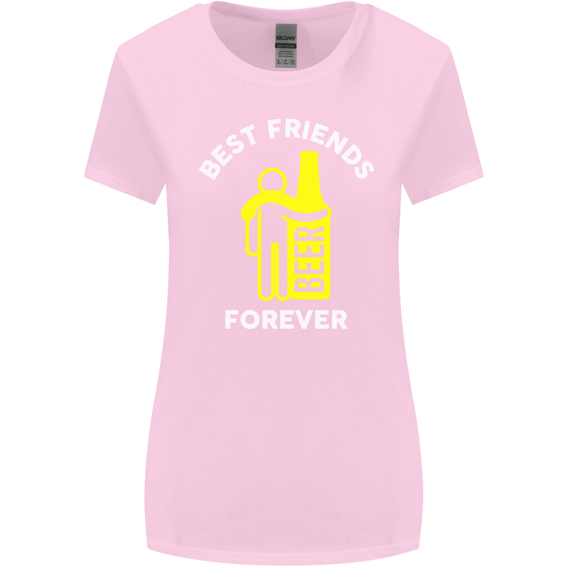 Me and Beer Best Friends Forever Funny Womens Wider Cut T-Shirt Light Pink