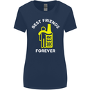 Me and Beer Best Friends Forever Funny Womens Wider Cut T-Shirt Navy Blue