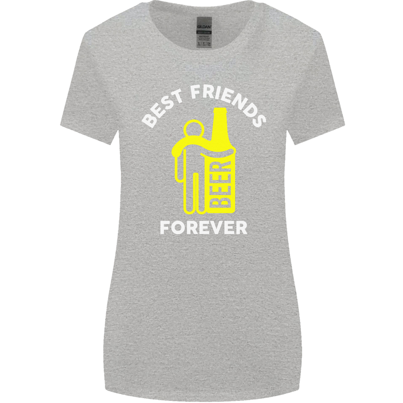 Me and Beer Best Friends Forever Funny Womens Wider Cut T-Shirt Sports Grey