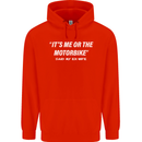 Me or the Motorbike Said My Ex-Wife Biker Mens 80% Cotton Hoodie Bright Red